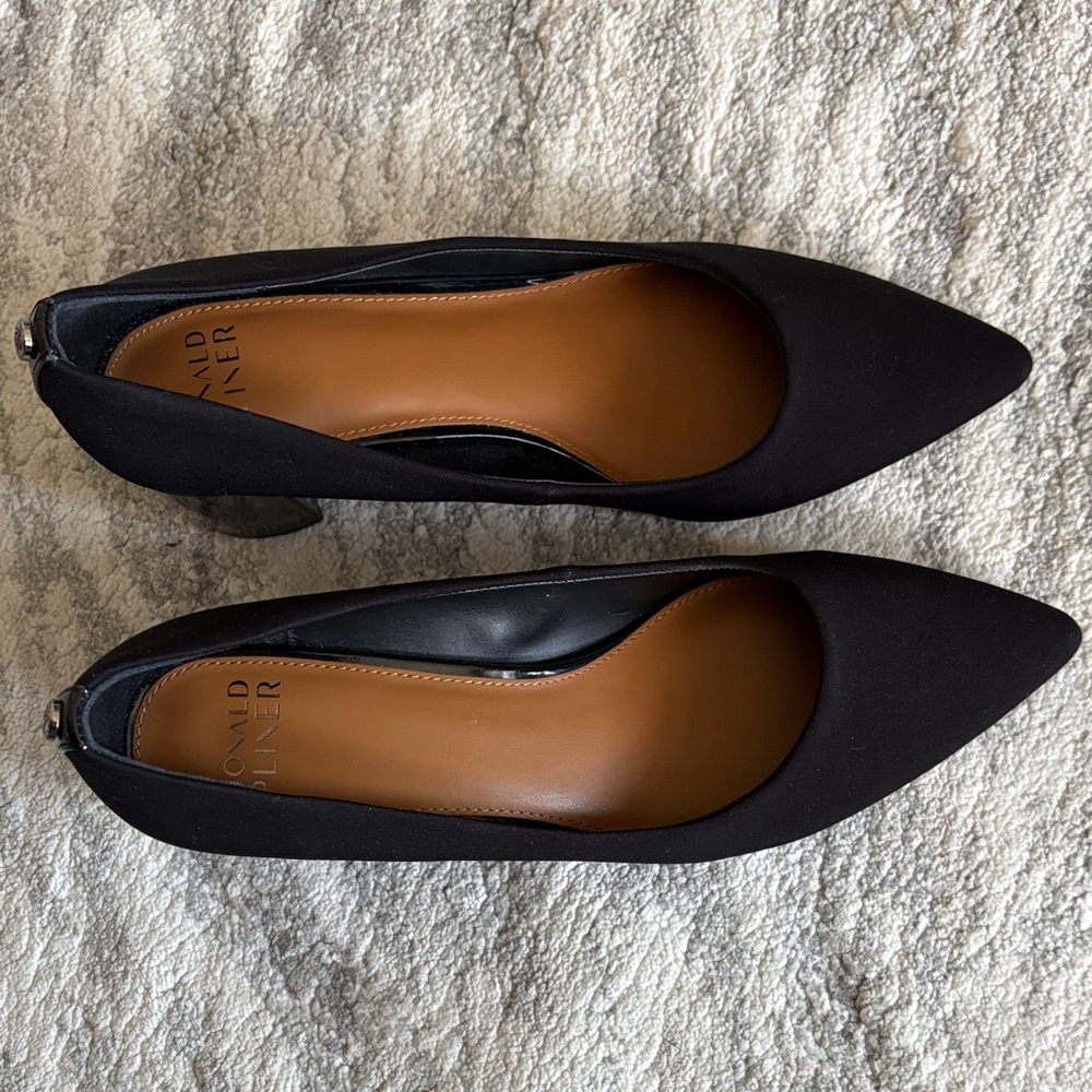 Donald J. Pliner Black Pointed Toe Heels